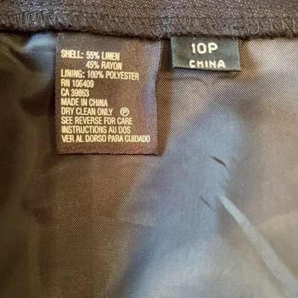 BLACK FULLY Rayon lined pants size 10 P - Picture 4 of 5